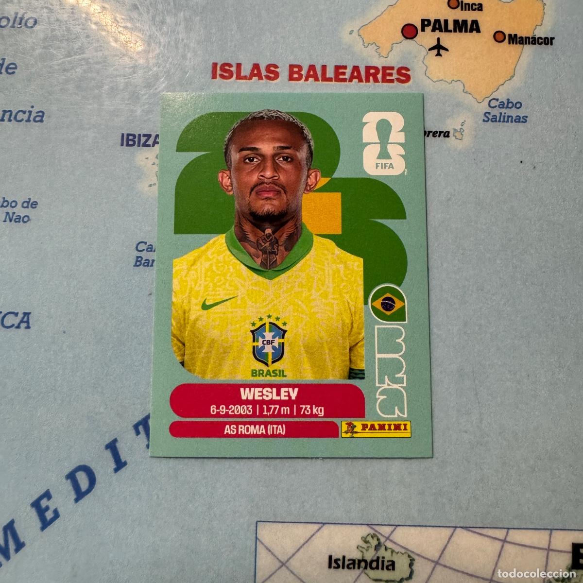 Cromos de f&uacute;tbol: Wesley n&uacute;mero 8 de Brasil cromo panini Mundial Fifa World Cup 2026