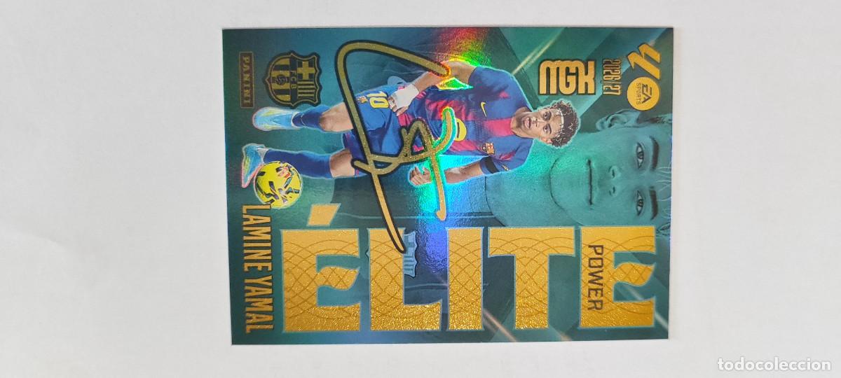 Cromos de f&uacute;tbol: MEGACRACKS 26/27 CARD ELITE POWER LAMINE YAMAL FC BARCELONA FIRMADA # P9 PANINI