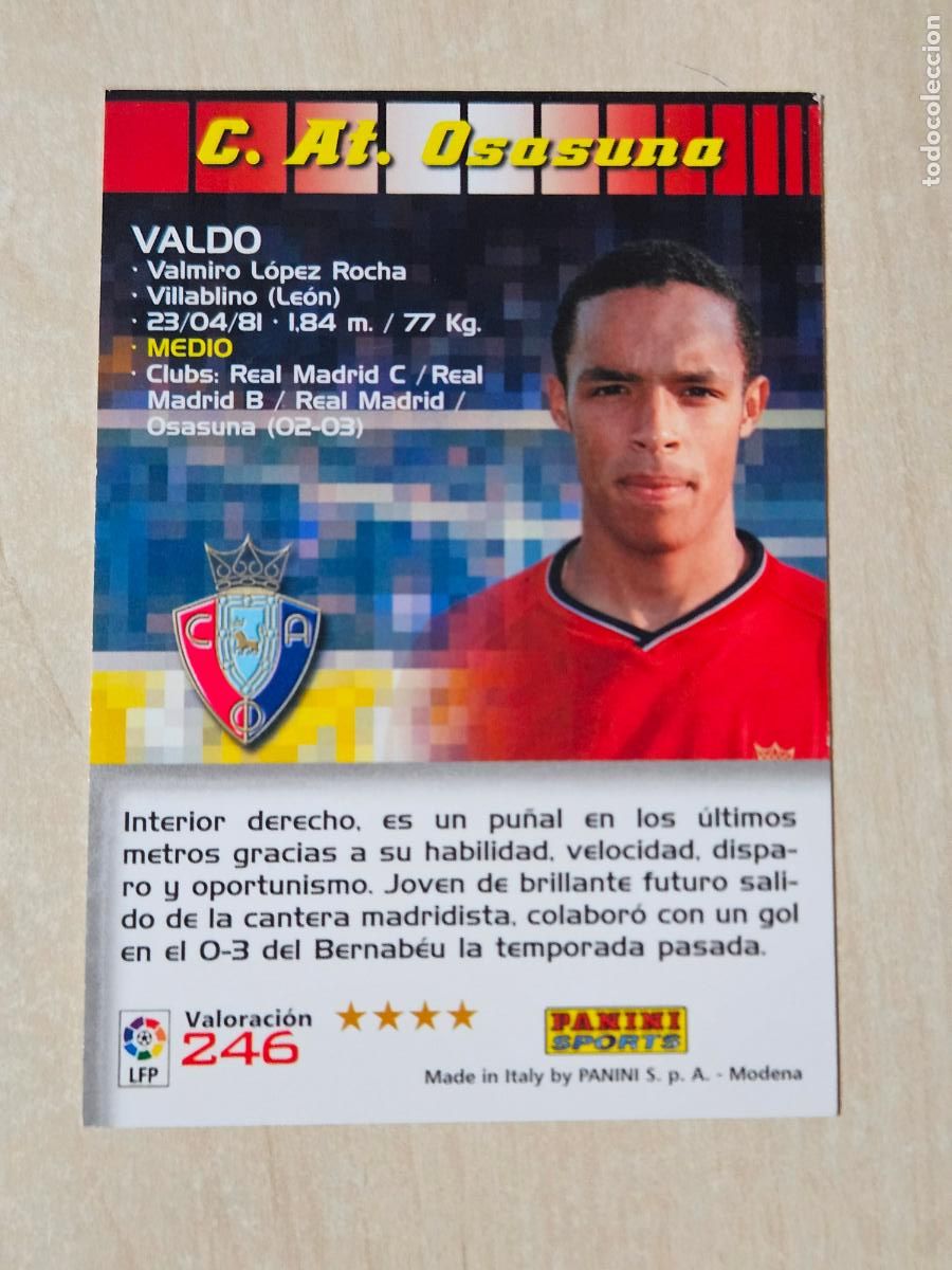Football Stickers: CROMO N&ordm; 246 VALDO - MEGACRACKS 2004 05 - OSASUNA
