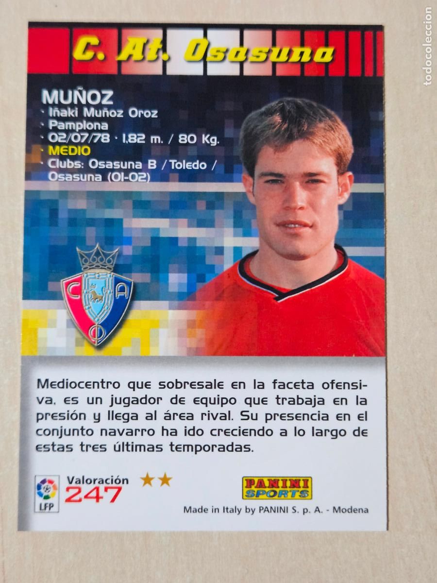 Football Stickers: CROMO N&ordm; 247 MU&Ntilde;OZ - MEGACRACKS 2004 05 - OSASUNA