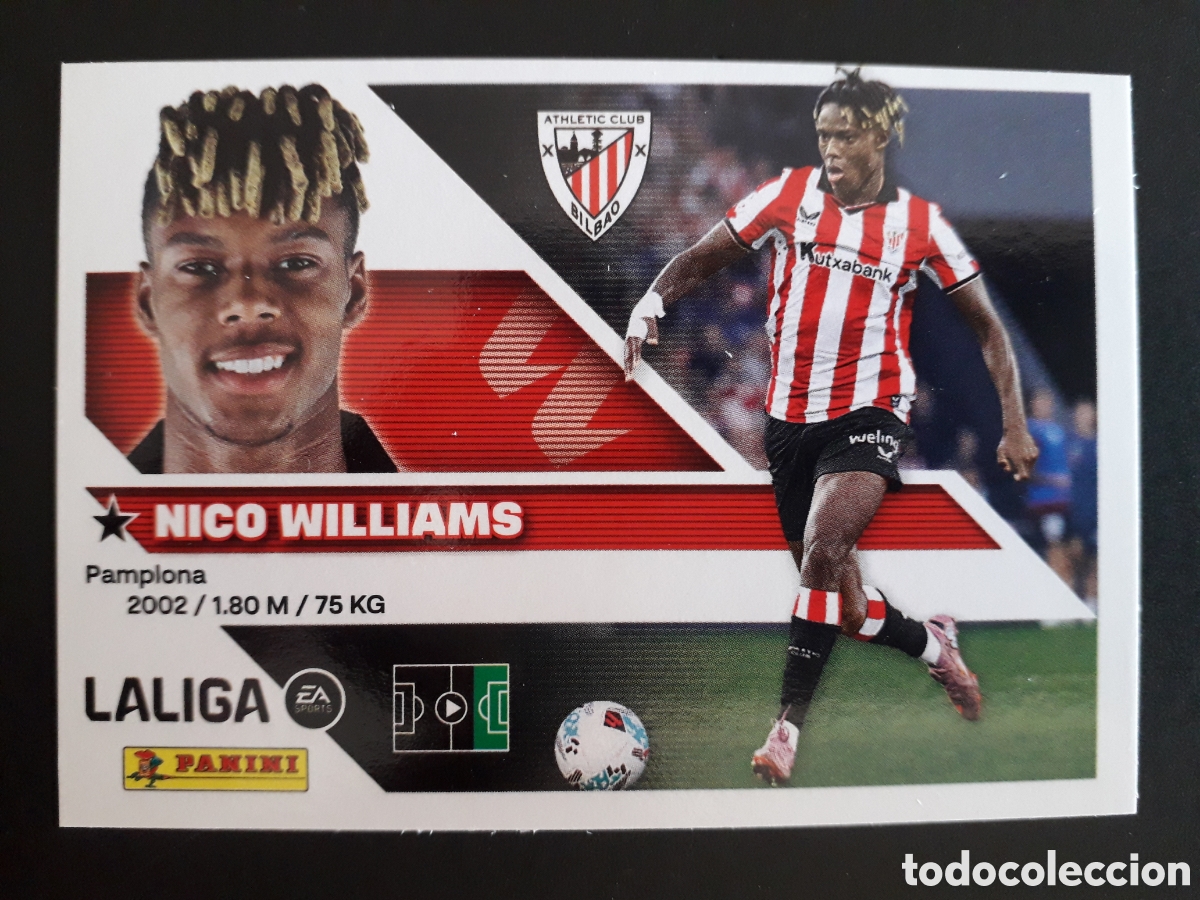 Football Stickers: NICO WILLIAMS ATHLETIC DE BILBAO N&deg; 18 ED ESTE 2026 2027 26 27 SIN PEGAR PEDIDO M&Iacute;NIMO 3&euro;