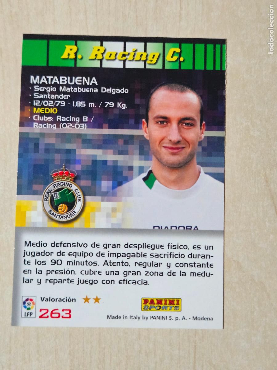 Cartes &agrave; collectionner de Football: CROMO N&ordm; 263 MATABUENA - MEGACRACKS 2004 05 - RACING DE SANTANDER