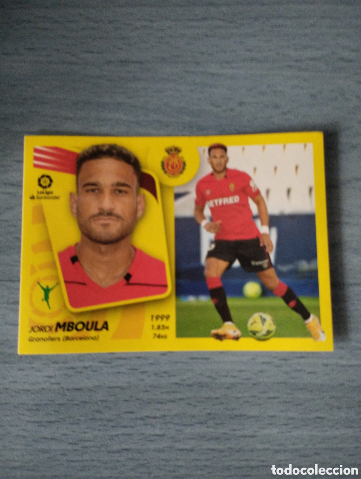 Cromos de f&uacute;tbol: Cromo ediciones este liga 21 22 coloca 18 bis Mboula mallorca sin pegar