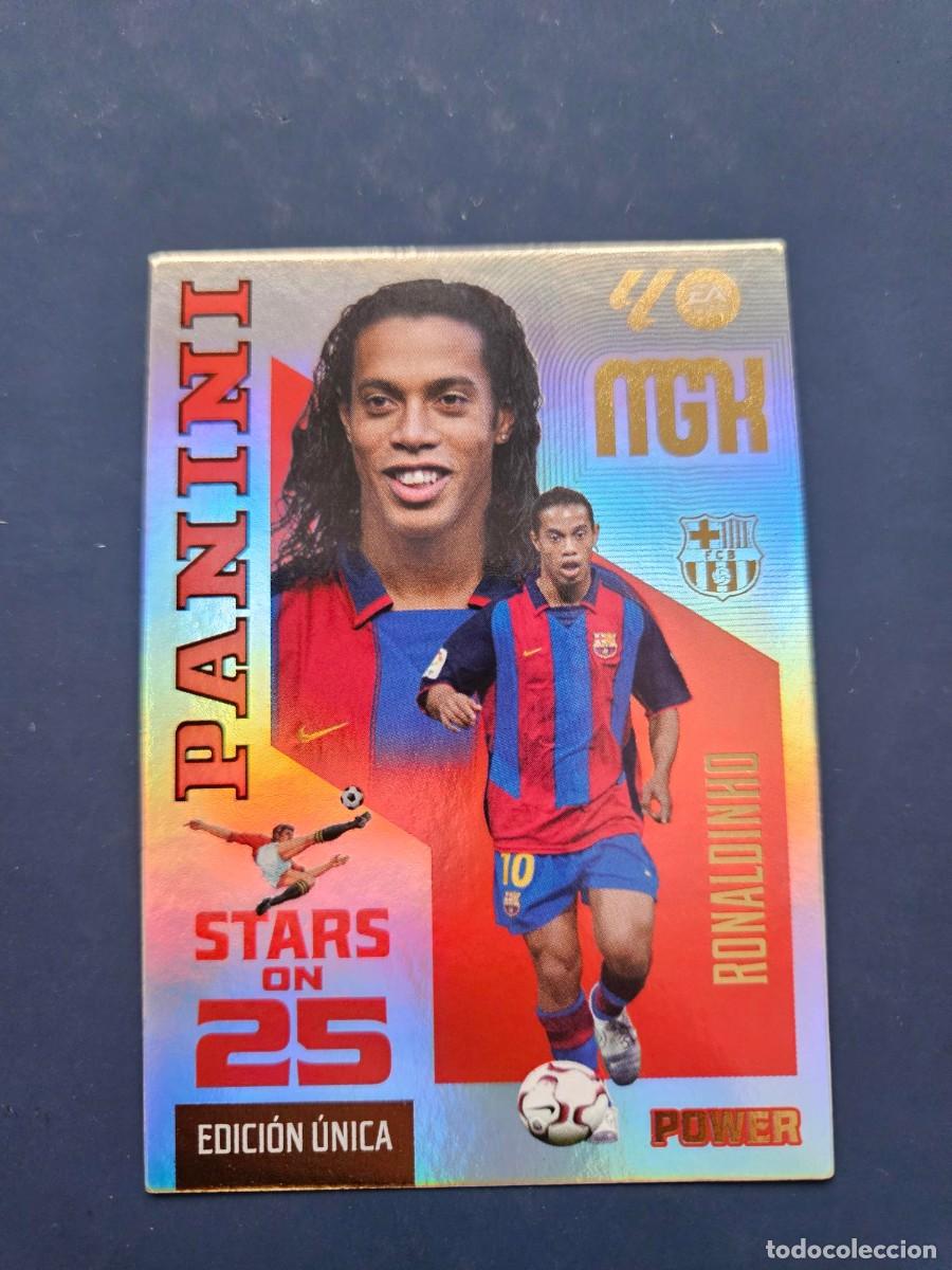 Cromos de f&uacute;tbol: N&ordm; 436P RONALDINHO BARCELONA STARS ON 25 POWER EDICION UNICA MGK MEGACRACKS 26 27 2026 2027