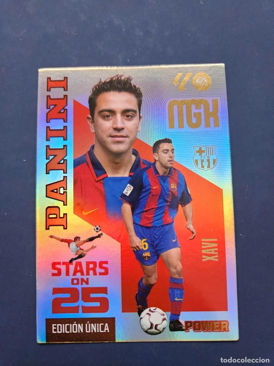 Cromos de f&uacute;tbol: N&ordm; 427P XAVI BARCELONA STARS ON 25 POWER EDICION UNICA MGK MEGACRACKS 26 27 2026 2027