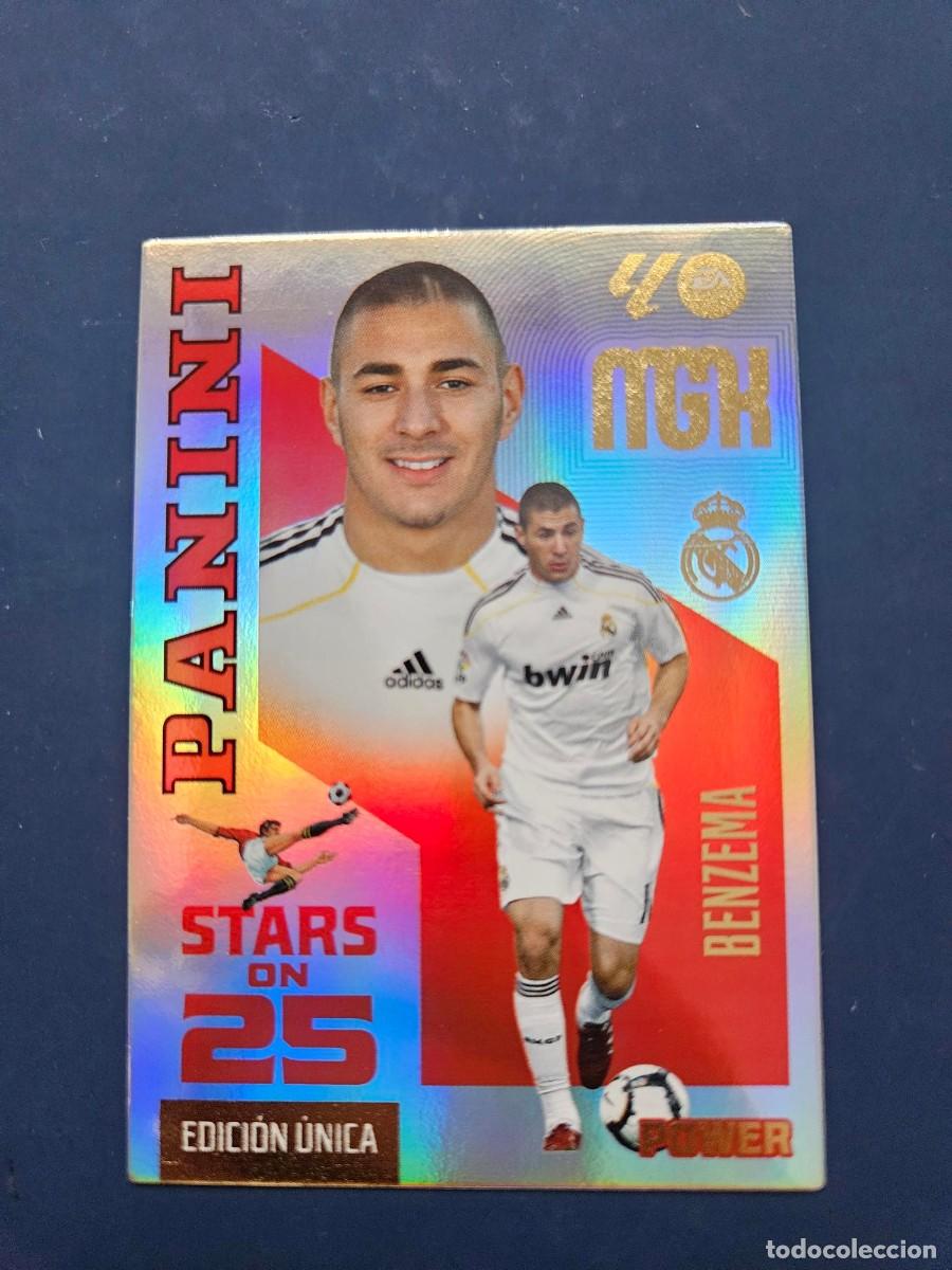 Cromos de f&uacute;tbol: N&ordm; 441P BENZEMA REAL MADRID STARS ON 25 POWER EDICION UNICA MGK MEGACRACKS 26 27 2026 2027
