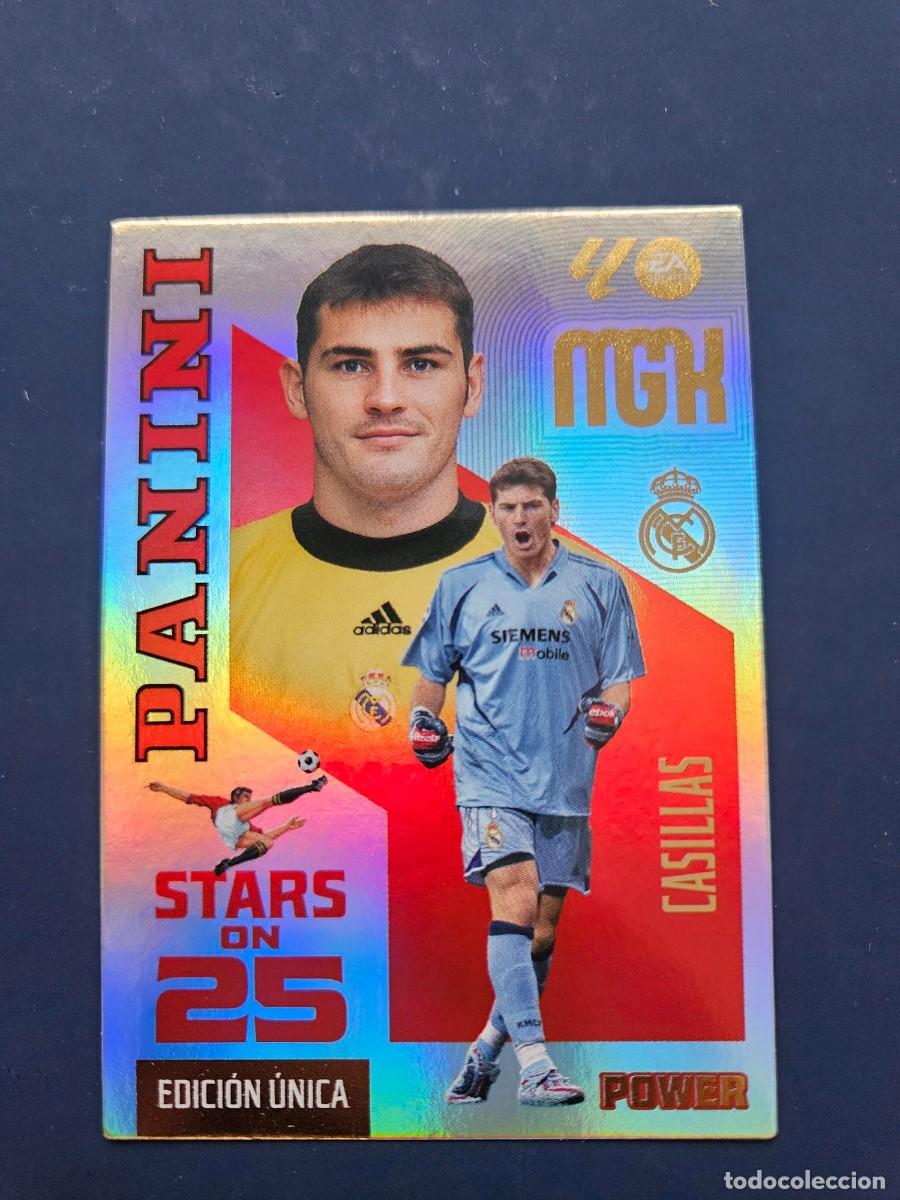 Cromos de f&uacute;tbol: N&ordm; 428P CASILLAS REAL MADRID STARS ON 25 POWER EDICION UNICA MGK MEGACRACKS 26 27 2026 2027