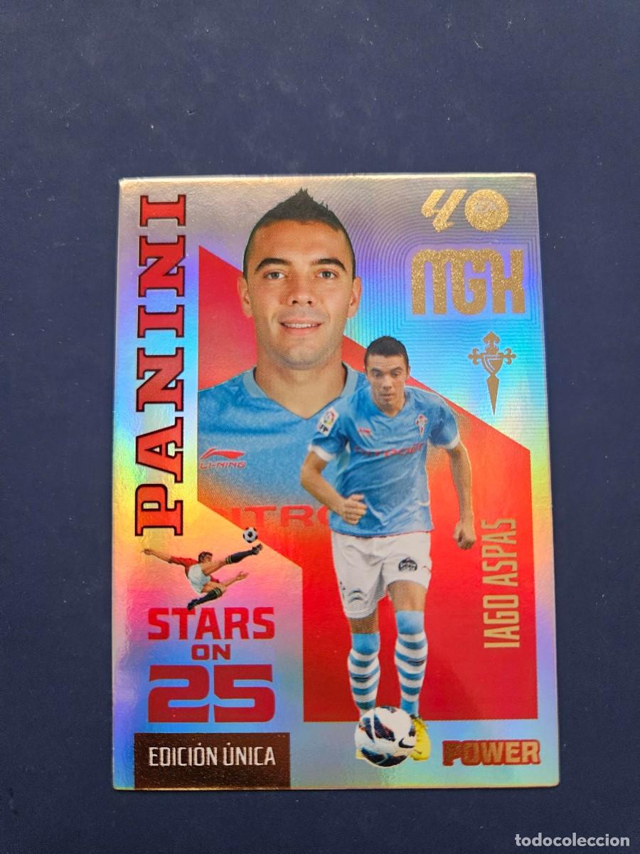 Cromos de f&uacute;tbol: N&ordm; 444P IAGO ASPAS CELTA STARS ON 25 POWER EDICION UNICA MGK MEGACRACKS 26 27 2026 2027