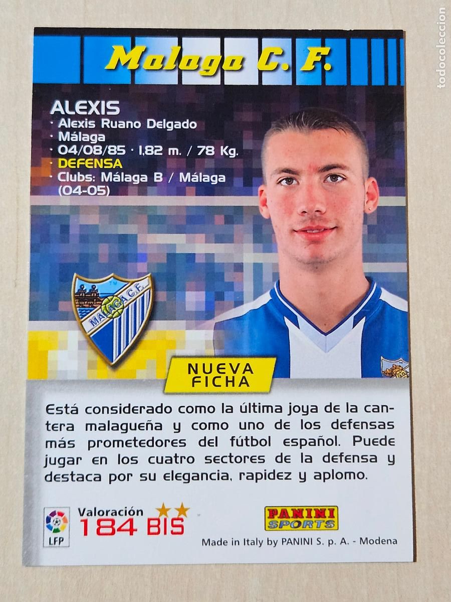 Football Stickers: CROMO N&ordm; 184 BIS ALEXIS - MEGACRACKS 2004 05 - MALAGA