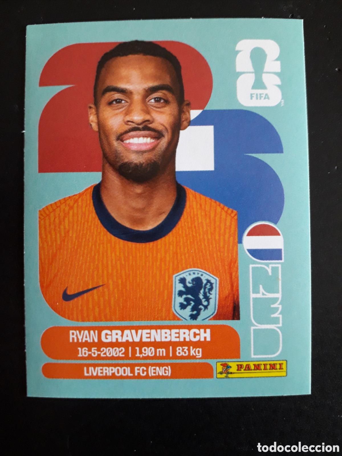 Cromos de f&uacute;tbol: GRAVENBERCH HOLANDA/PA&Iacute;SES BAJOS NED 11 MUNDIAL F&Uacute;TBOL 2026 FIFA WORLD CUP PANINI PEDIDO M&Iacute;NIMO 3&euro;