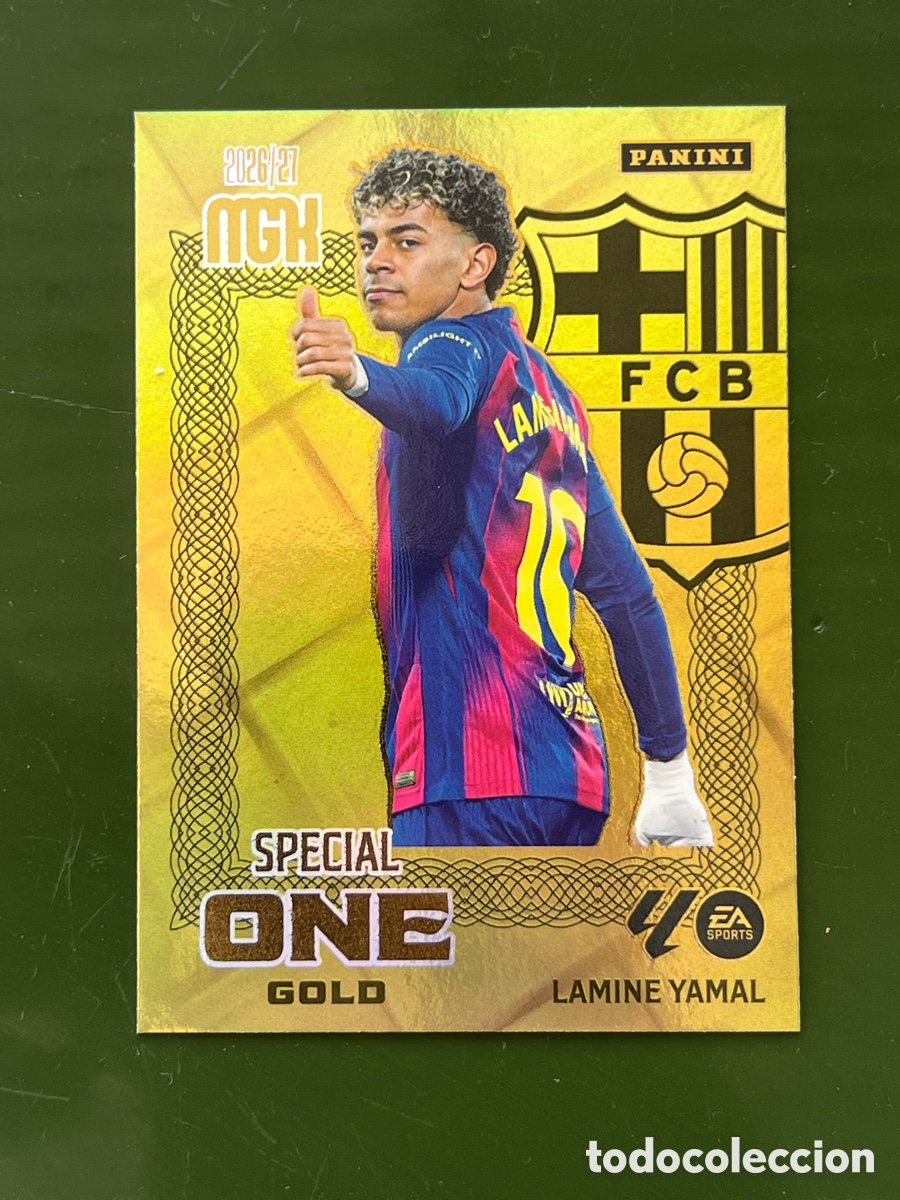 Cromos de f&uacute;tbol: Lamine yamal Special gold one megacracks 2026/27 Barcelona