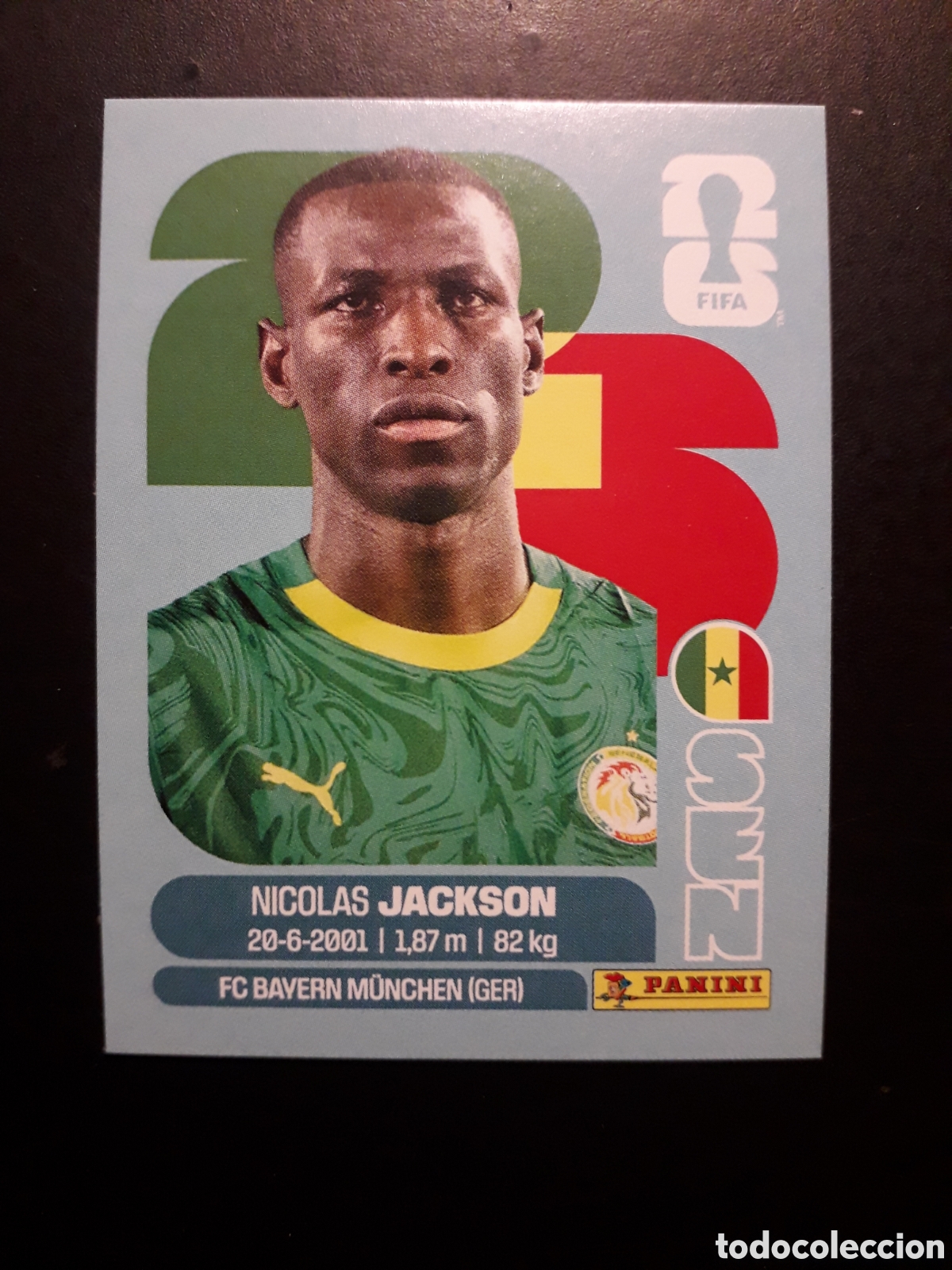 Cromos de f&uacute;tbol: JACKSON SENEGAL SEN 19 MUNDIAL F&Uacute;TBOL 2026 FIFA WORLD CUP PANINI SIN PEGAR PEDIDO M&Iacute;NIMO 3&euro;