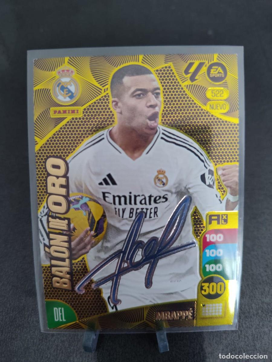 Cromos de f&uacute;tbol: Adrenalyn 24 25 Mbappe Real Madrid Balon Oro Firmado 522 Nuevo