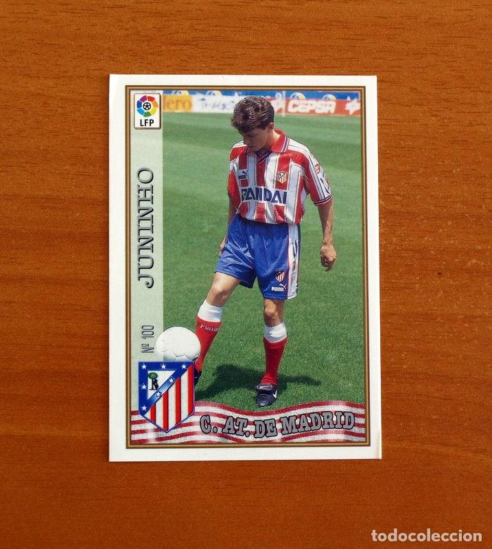 Cromos de f&uacute;tbol: Atl&eacute;tico de Madrid - N&ordm; 100 Juninho - Mundicromo ficha de la Liga 1997-1998, 97-98
