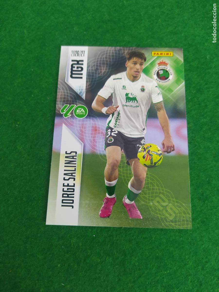 Fu&szlig;ball-Sticker: MEGACRACKS 2026 2027 MGK 26 27 NUEVO - RACING DE SANTANDER N&ordm; 279 JORGE SALINAS