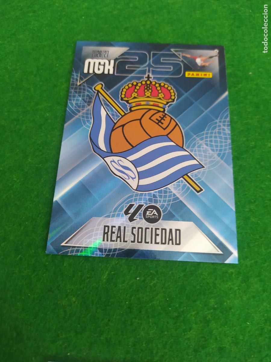Cromos de f&uacute;tbol: MEGACRACKS 2026 2027 MGK 26 27 NUEVO - REAL SOCIEDAD N&ordm; 307 ESCUDO