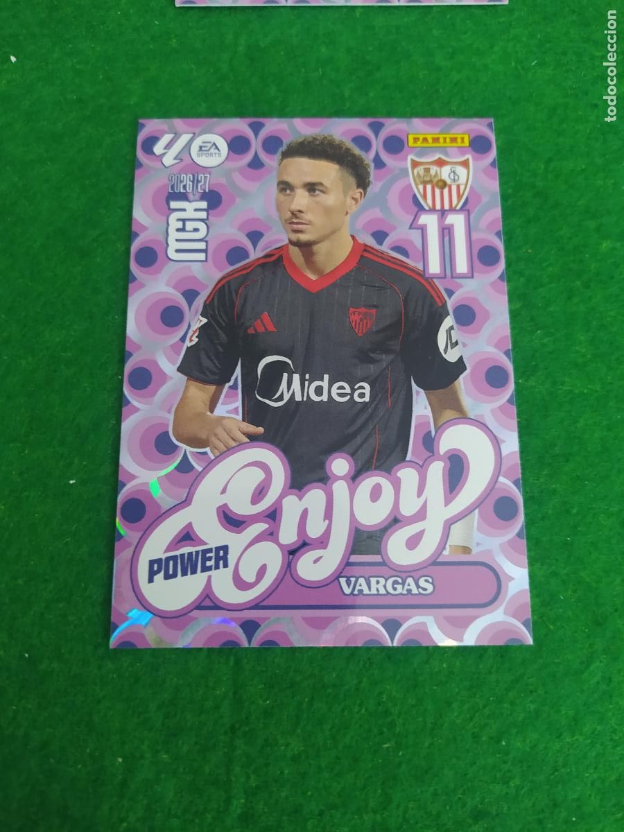 Cromos de f&uacute;tbol: MEGACRACKS 2026 2027 MGK 26 27 NUEVO - ENJOY POWER N&ordm; 387P VARGAS SEVILLA FC