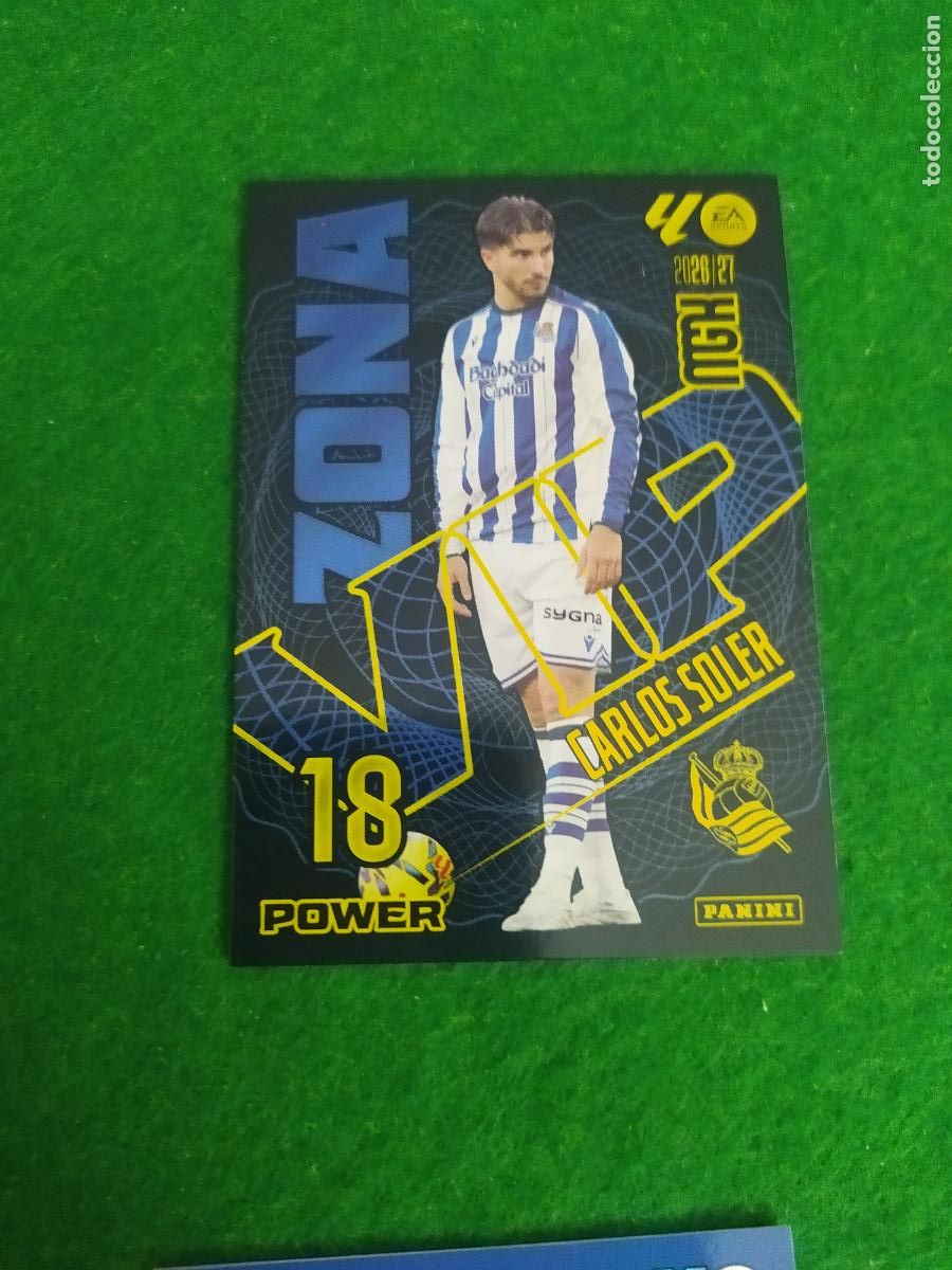 Cromos de f&uacute;tbol: MEGACRACKS 2026 2027 MGK 26 27 NUEVO - ZONA VIP POWER N&ordm; 390P CARLOS SOLER REAL SOCIEDAD
