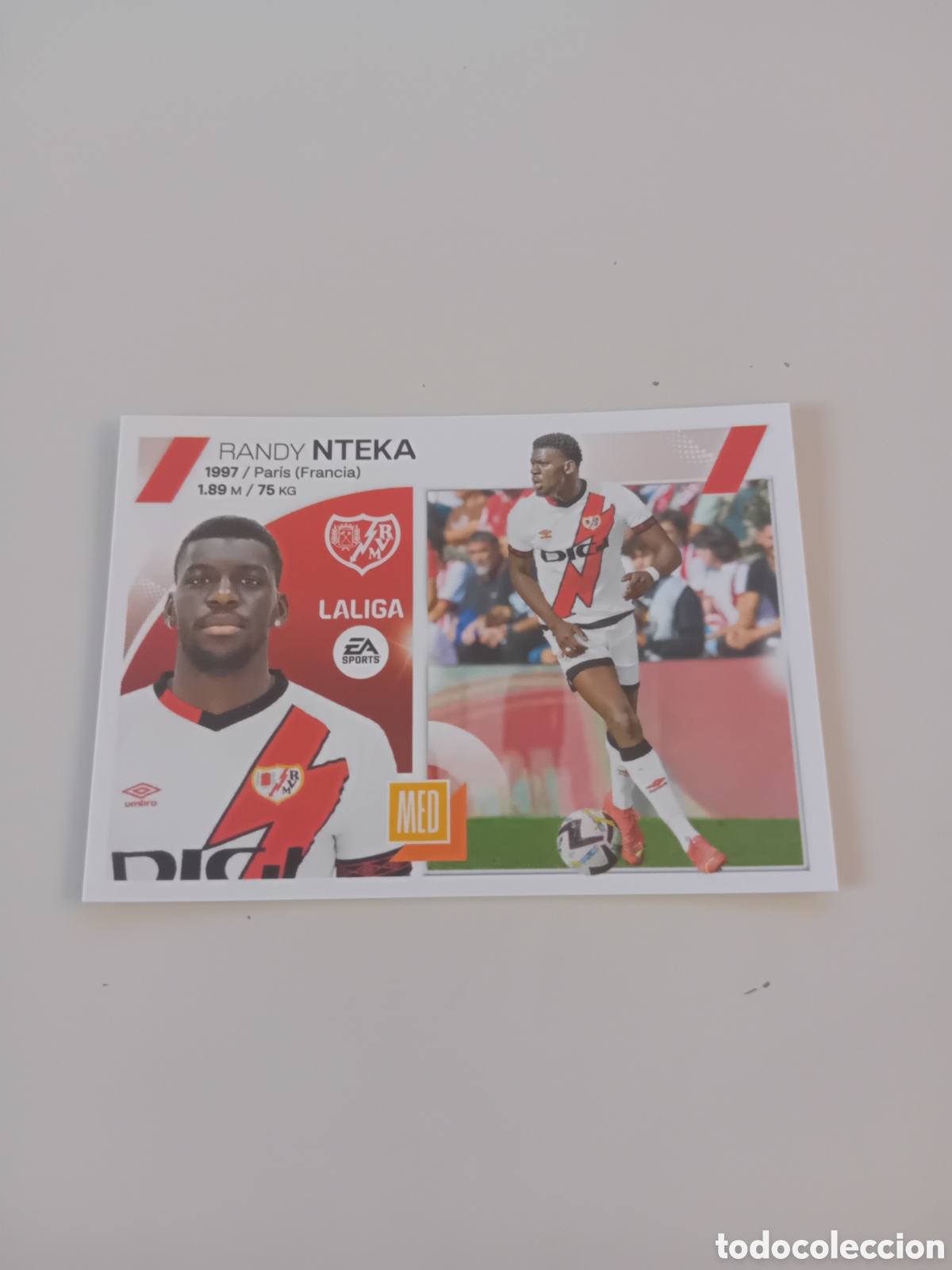 Cromos de f&uacute;tbol: RANDY NTEKA 15 BIS RAYO VALLECANO 23 24 2023 2024 ESTE PANINI NUEVO