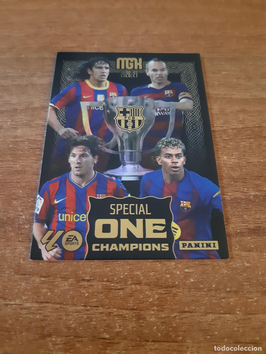 Cromos de f&uacute;tbol: FC BARCELONA SPECIAL ONE CHAMPIONS MGK 26 27 PANINI 2026 2027 25 ANIVERSARIO MEGACRACKS. NUEVA