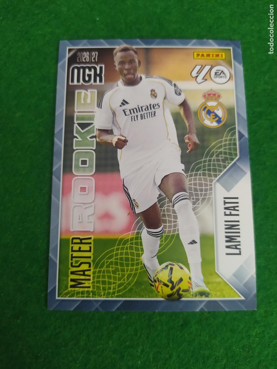 Cromos de f&uacute;tbol: MEGACRACKS 2026 2027 MGK 26 27 NUEVO - MASTER ROOKIE N&ordm; 416 LAMINI FATI REAL MADRID