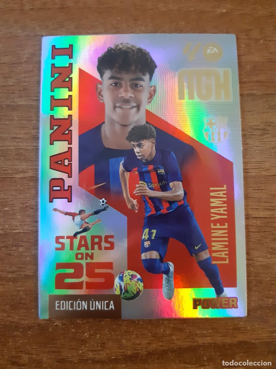Cromos de f&uacute;tbol: 449LAMINE YAMAL BARCELONA STARS ON POWER MGK 26 27 PANINI 2026 2027 25 ANIVERSARIO MEGACRACKS