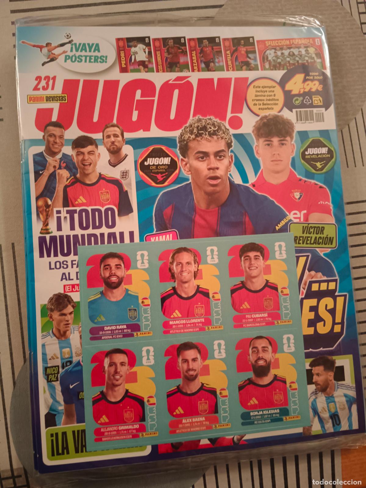 Cromos de f&uacute;tbol: REVISTA JUG&Oacute;N 231 PRECINTADA ACTUALIZACI&Oacute;N MUNDIAL 2026 RAYA LLORENTE CUBARS&Iacute; GRIMALDO.....