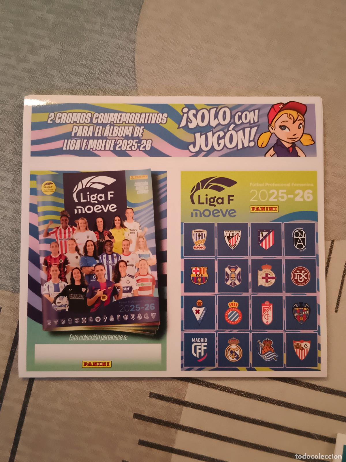 Football Stickers: CROMOS CONMEMORATIVOS 2025 2026 25 25 LIGA F MOEVE REVISTA JUG&Oacute;N NUEVOS