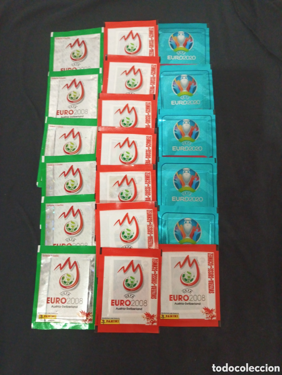 Cromos de f&uacute;tbol: Lote 19 sobres panini cerrados euro 2008 y euro 2020