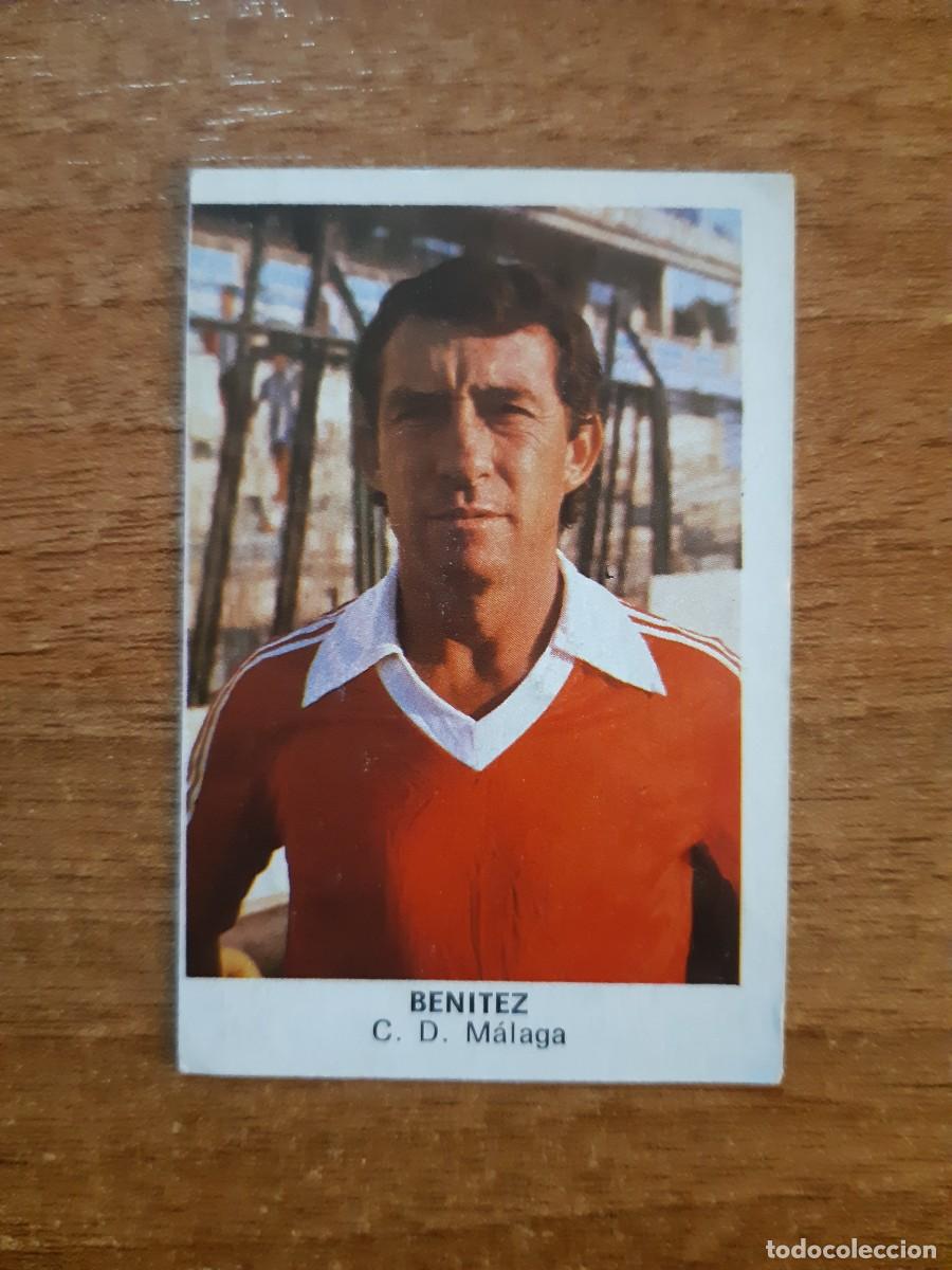 Football Stickers: Entrenador Ben&iacute;tez (M&aacute;laga) versi&oacute;n Liga 83-84 F&Uacute;TBOL 84 ED. CANO. Trasera CROPAN. Nunca pegado