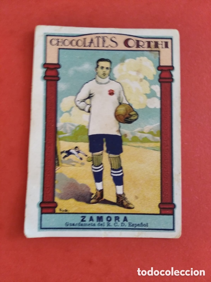 Cromos de f&uacute;tbol: Ricardo Zamora Rookie chocolate orthi 1920 equipo nacional