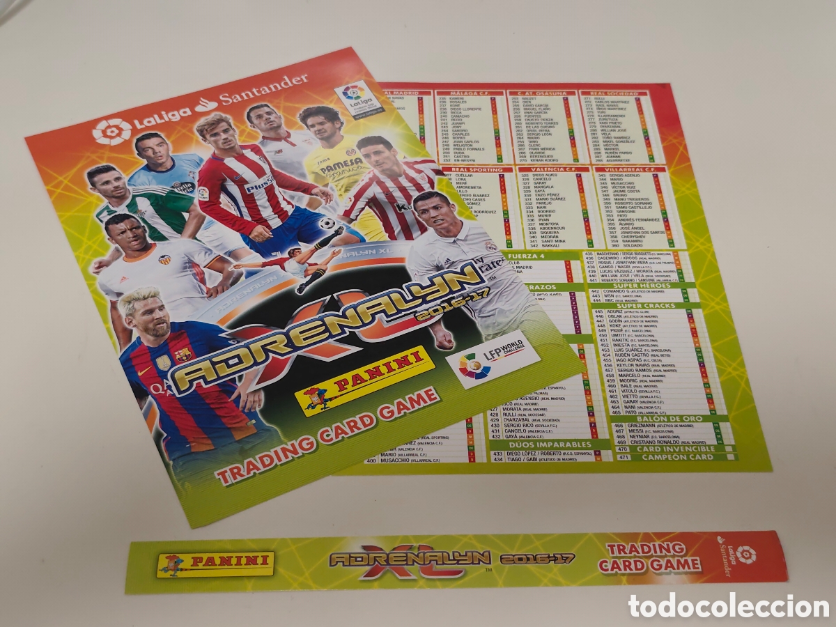 Cromos de f&uacute;tbol: PORTADA, CONTRAPORTADA Y LOMO ADRENALYN XL LIGA 2016 2017