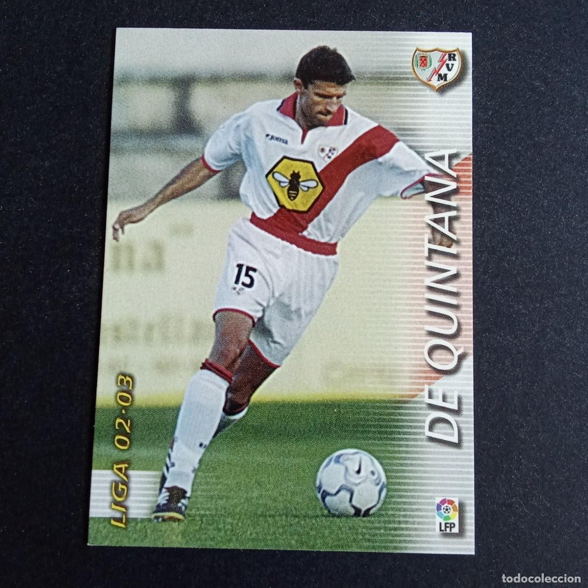 Cromos de f&uacute;tbol: 240 DE QUINTANA RAYO VALLECANO LIGA 2002 2003 02 03 MEGAFICHAS PANINI