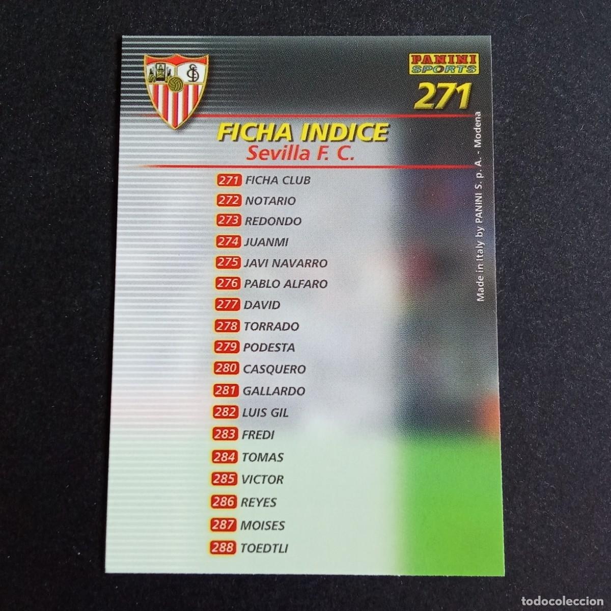 Cromos de f&uacute;tbol: 271 INDICE SEVILLA LIGA 2002 2003 02 03 MEGAFICHAS PANINI
