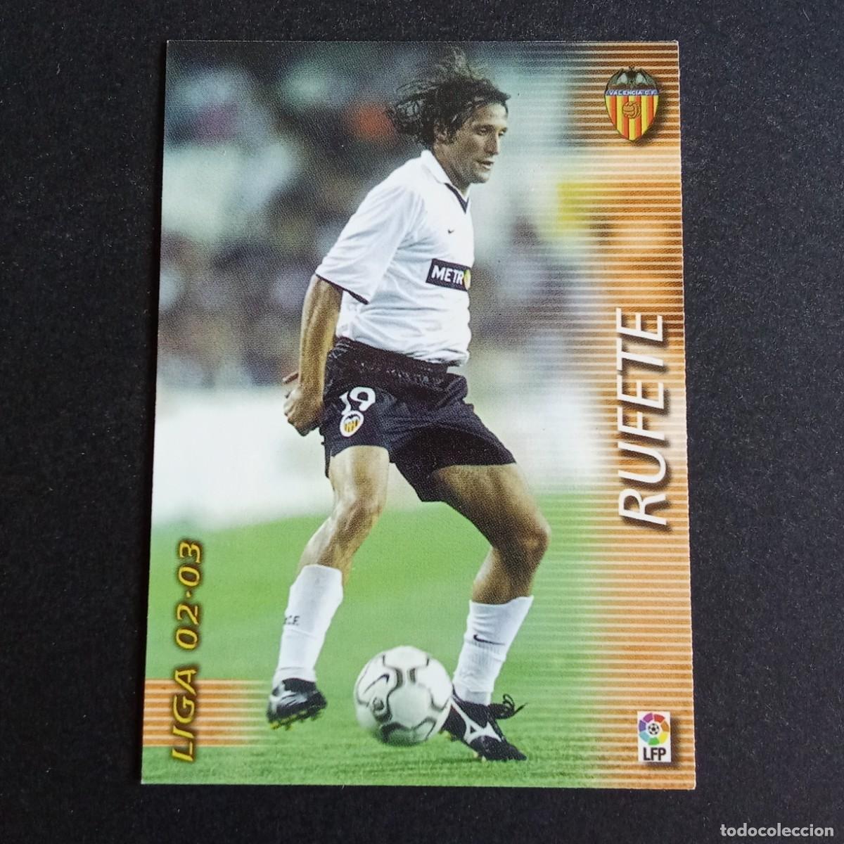 Cromos de f&uacute;tbol: 317 RUFETE VALENCIA LIGA 2002 2003 02 03 MEGAFICHAS PANINI