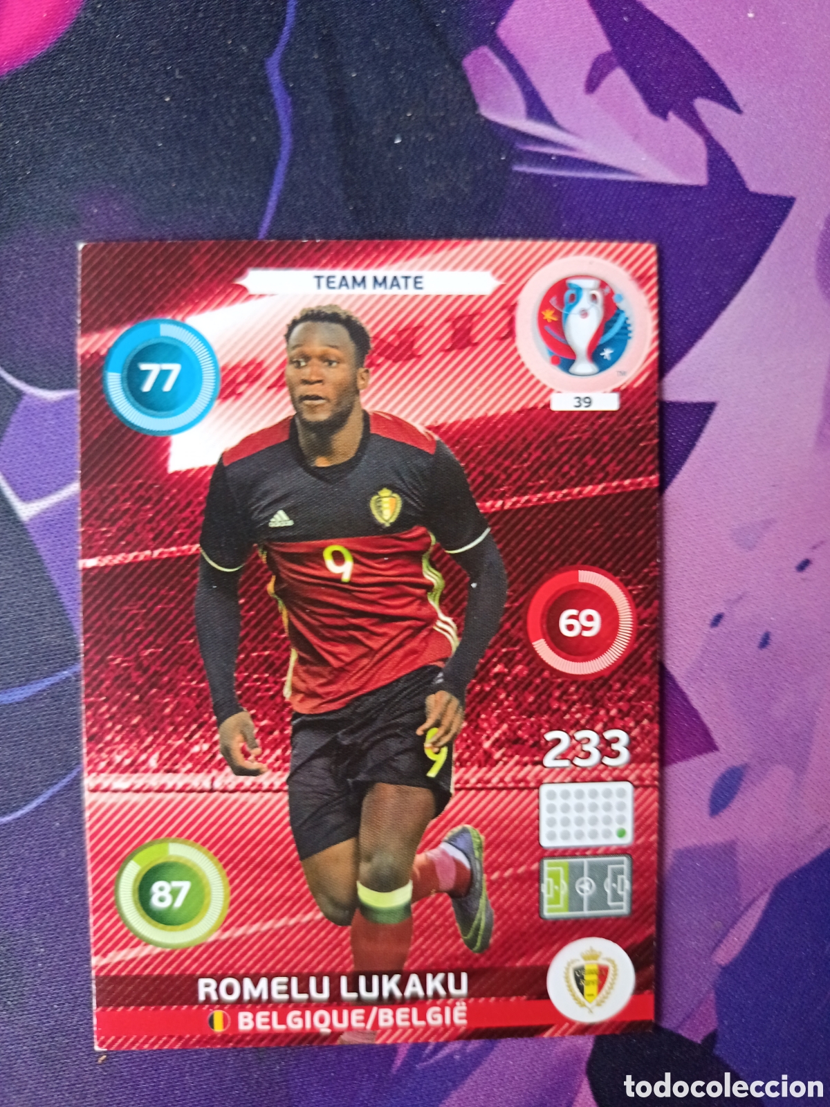 Cromos de f&uacute;tbol: 39 Lukaku Team Mate, Panini Adrenalyn XL UEFA Euro 2016 Eurocopa 16