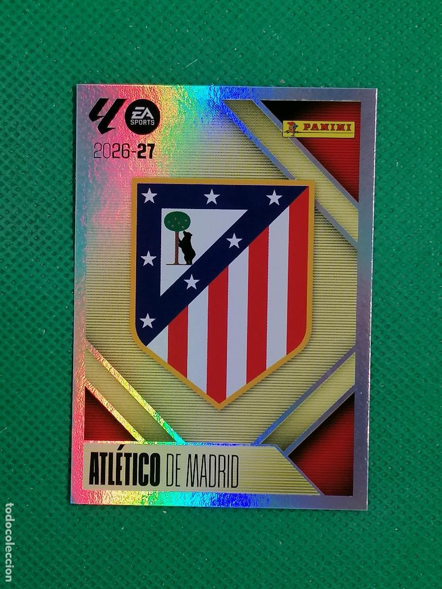 Cromos de f&uacute;tbol: 1 ESCUDO ATLETICO DE MADRID ⚽ PANINI LIGA ESTE 26 27 2026 2027 ⚽