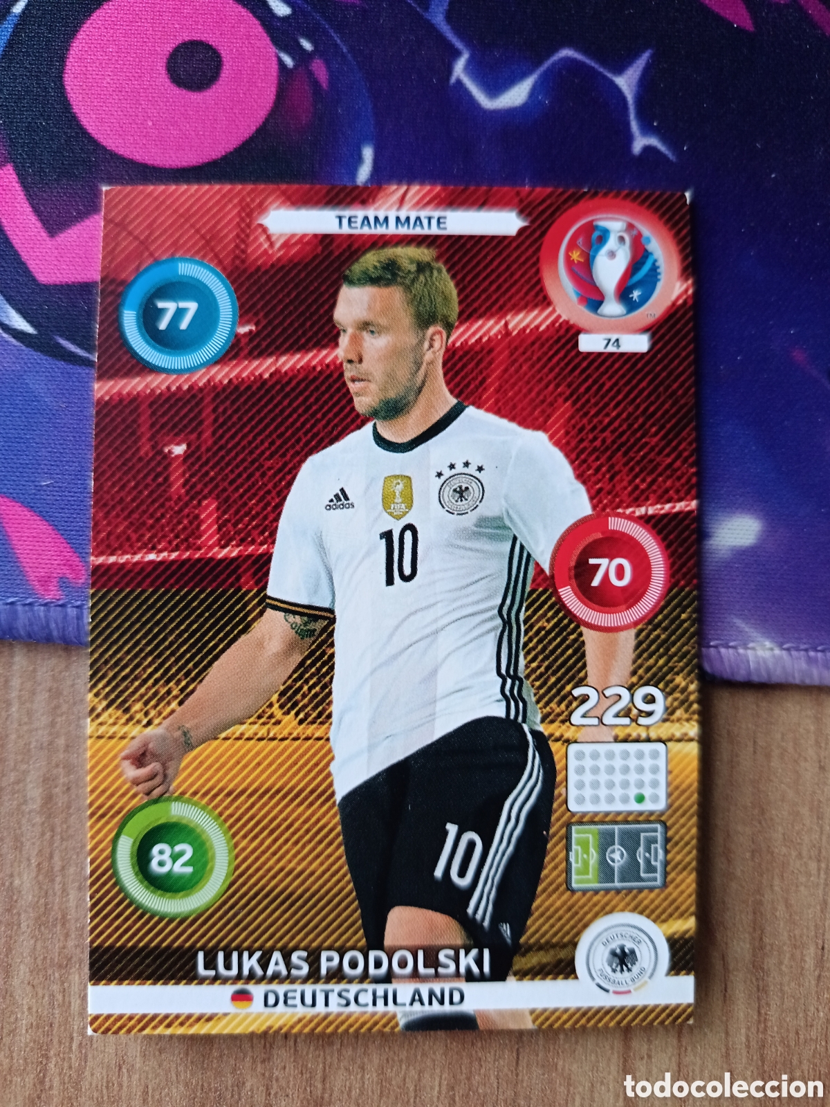 Fu&szlig;ball-Sticker: 74 Podolski Panini Adrenalyn XL UEFA Euro 2016 Eurocopa 16