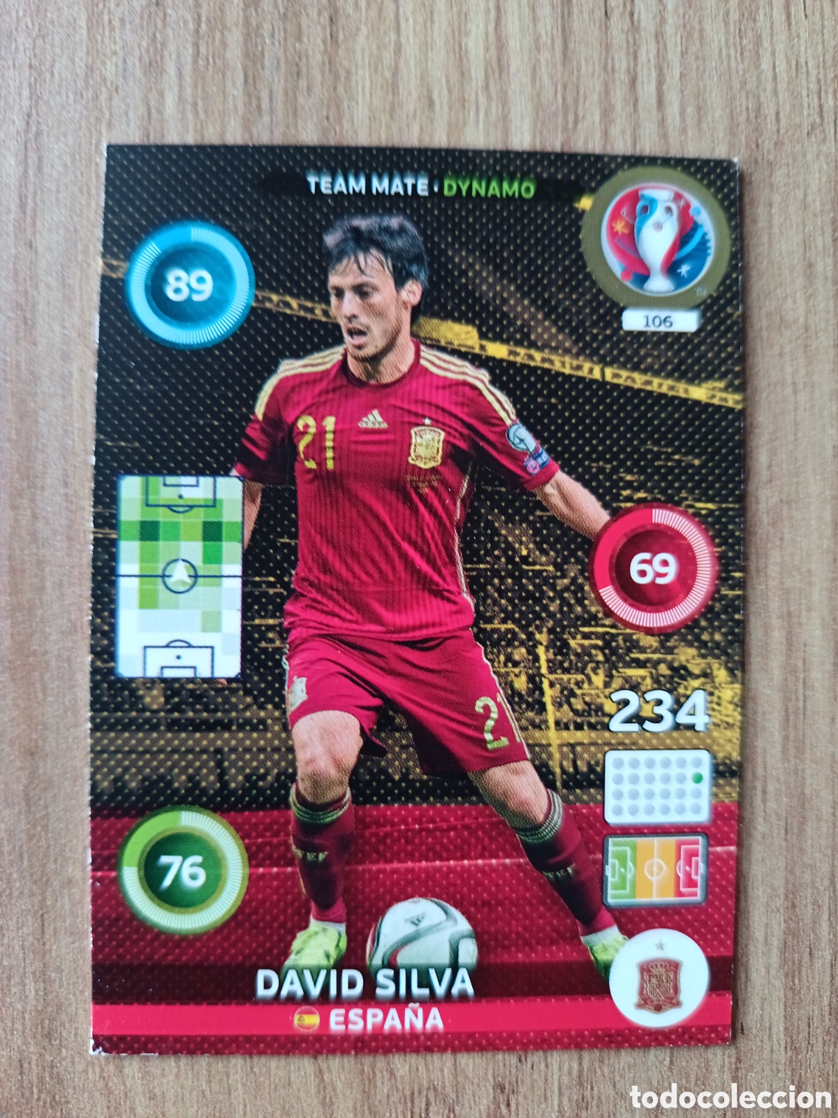 Cromos de f&uacute;tbol: 106 David Silva Panini Adrenalyn XL UEFA Euro 2016 Eurocopa 16
