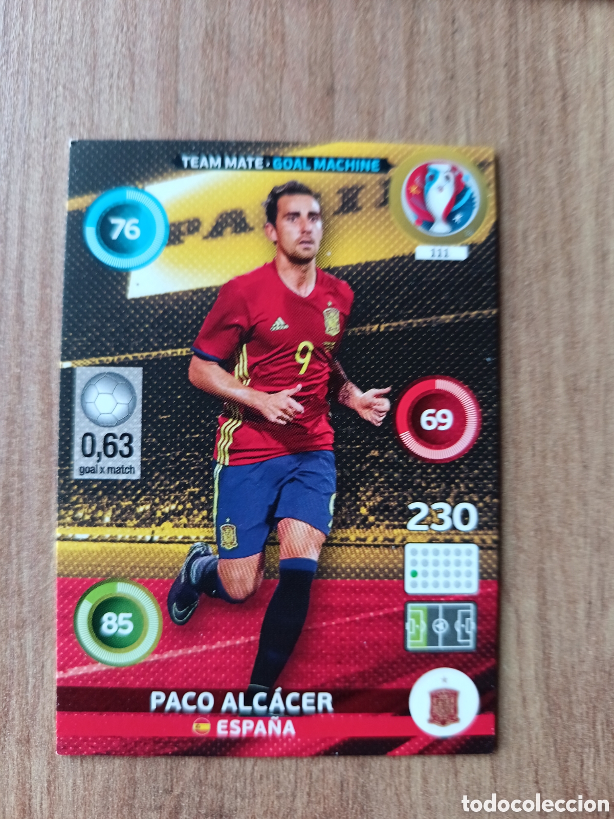 Cromos de f&uacute;tbol: 111 Alcacer Panini Adrenalyn XL UEFA Euro 2016 Eurocopa 16