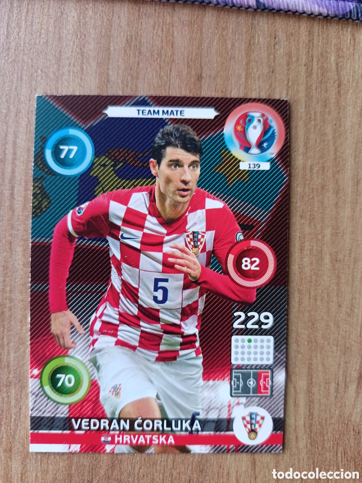 Cromos de f&uacute;tbol: 139 Vedran Panini Adrenalyn XL UEFA Euro 2016 Eurocopa 16
