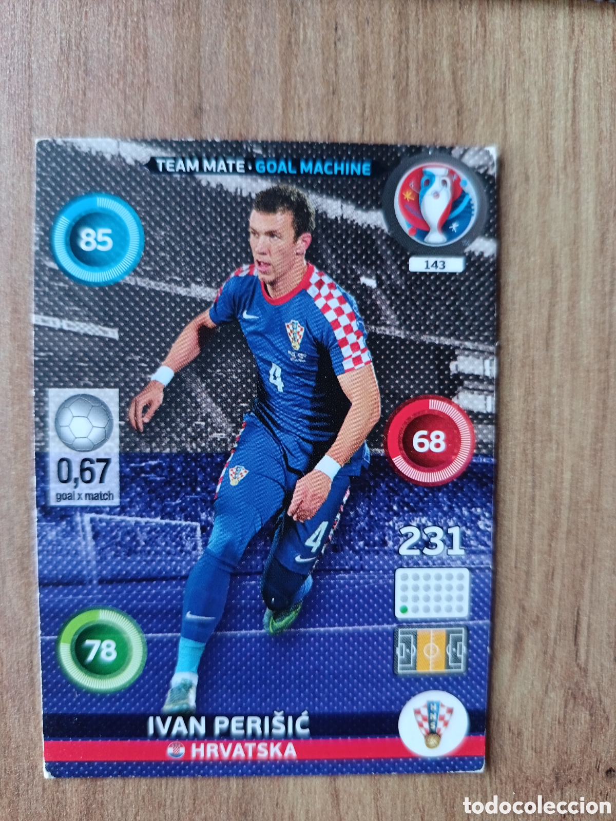 Cromos de f&uacute;tbol: 143 Perisic Panini Adrenalyn XL UEFA Euro 2016 Eurocopa 16