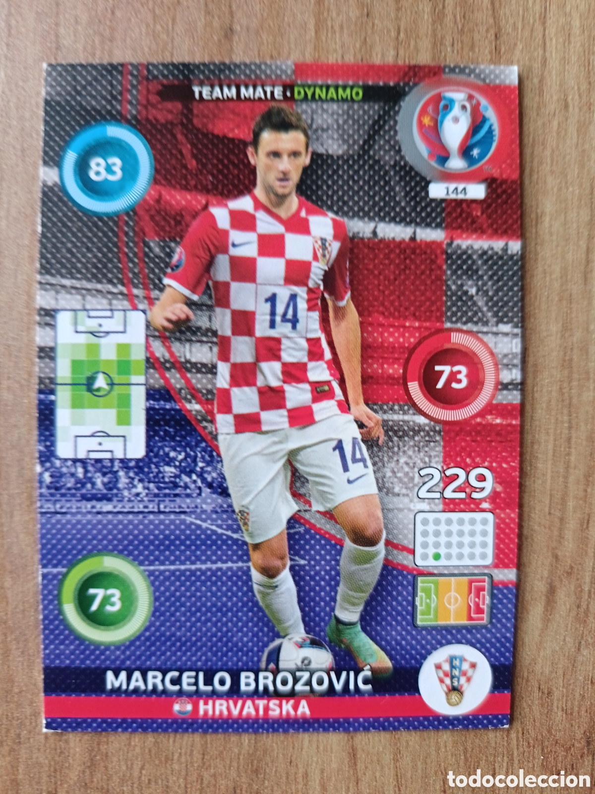 Cromos de f&uacute;tbol: 144 Brozovic Panini Adrenalyn XL UEFA Euro 2016 Eurocopa 16