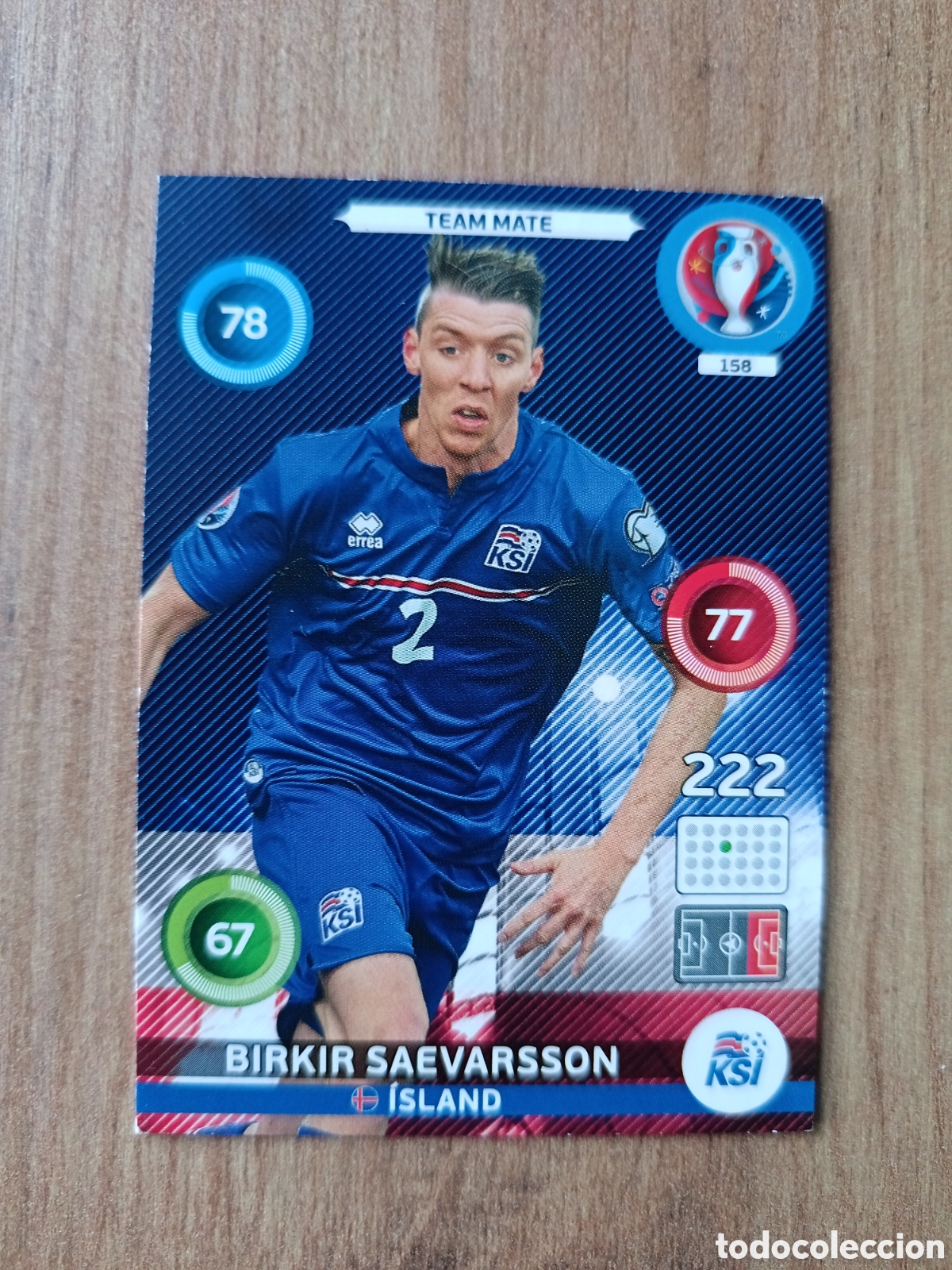 Cromos de Futebol: 158 Saevarsson Panini Adrenalyn XL UEFA Euro 2016 Eurocopa 16