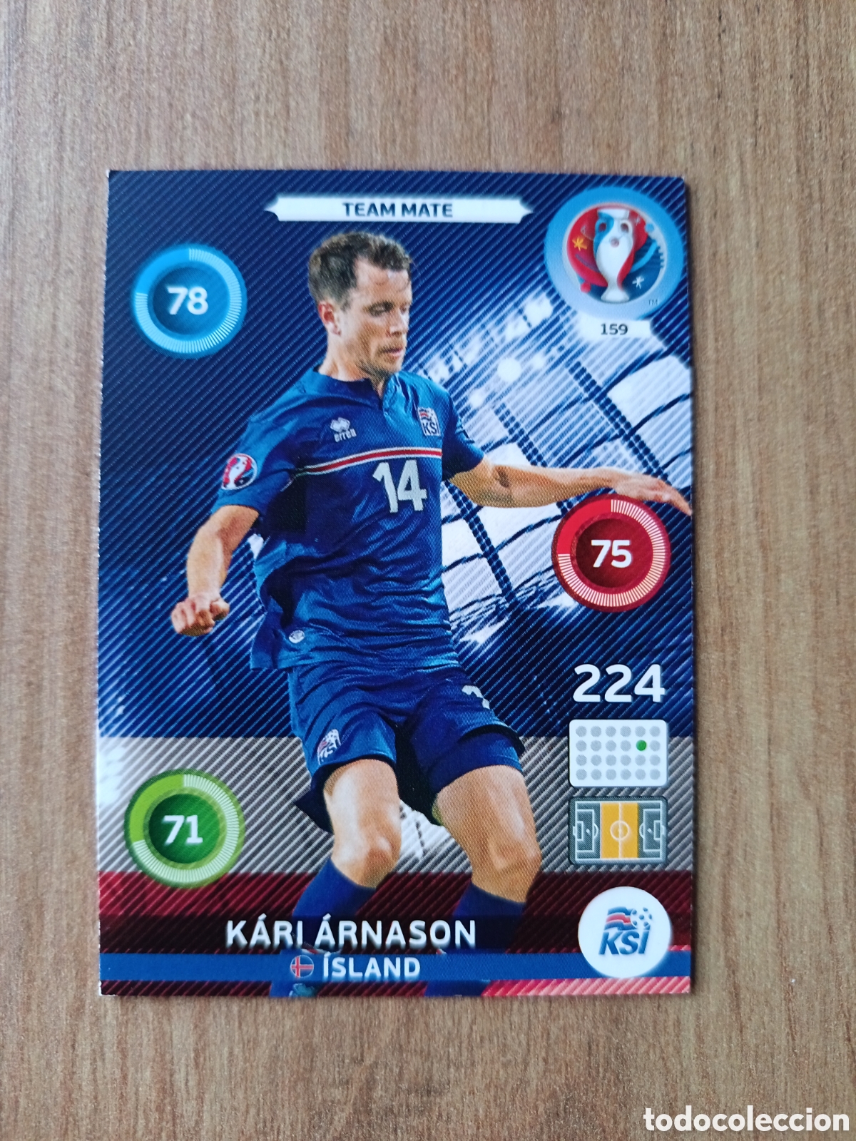 Cromos de f&uacute;tbol: 159 Arnason Panini Adrenalyn XL UEFA Euro 2016 Eurocopa 16