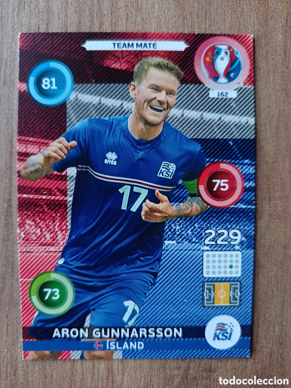 Cromos de f&uacute;tbol: 162 Gunnarsson Panini Adrenalyn XL UEFA Euro 2016 Eurocopa 16