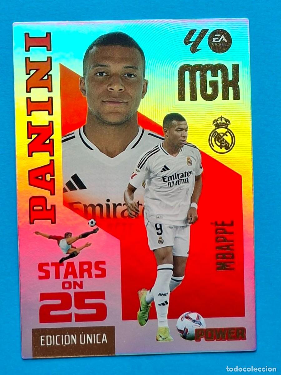 Football Stickers: STARS ON 25 EDICI&Oacute;N &Uacute;NICA Power #450P MBAPP&Eacute; (Real Madrid) - Panini MGK LaLiga 2026-27