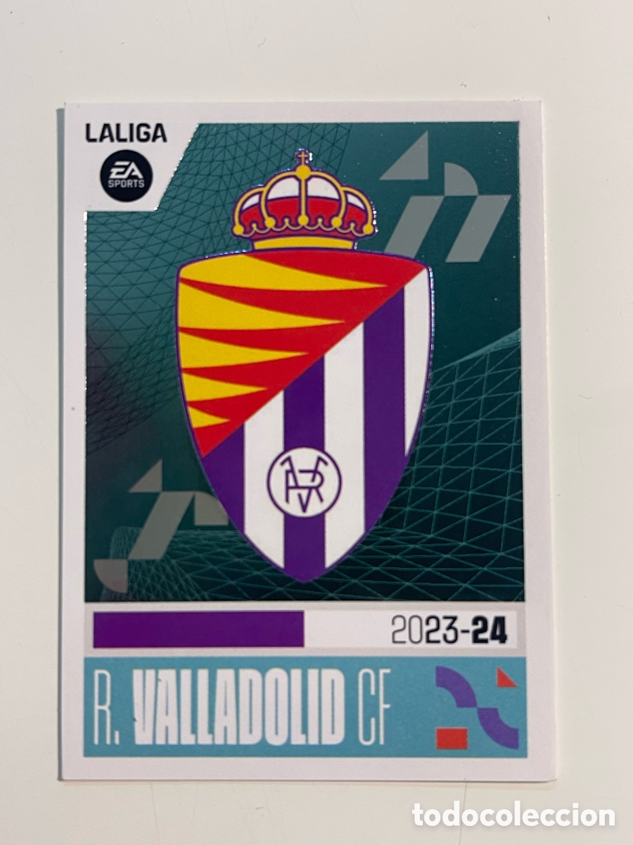 Cromos de f&uacute;tbol: Cromo Escudo R. VALLADOLID CF colecci&oacute;n album de cromos LIGA 2023-24 Coleccciones Este Panini