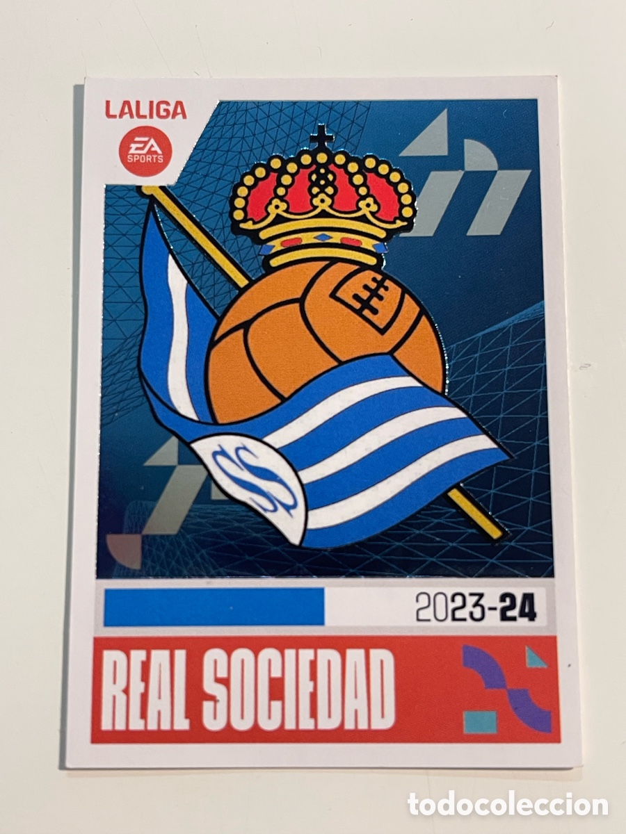Cromos de f&uacute;tbol: Cromo Escudo REAL SOCIEDAD colecci&oacute;n album de cromos LIGA 2023-24 Coleccciones Este Panini