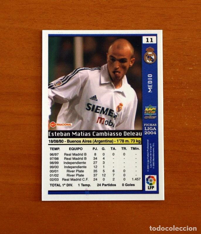 Figurine di Calcio: Real Madrid - N&ordm; 11 Cambiasso - Las Fichas de la Liga Mundicromo 2003-2004, 03-04